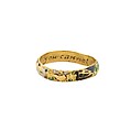 Posy Ring “A Hart More King You Cannot Find”, Gold with enamel, British
